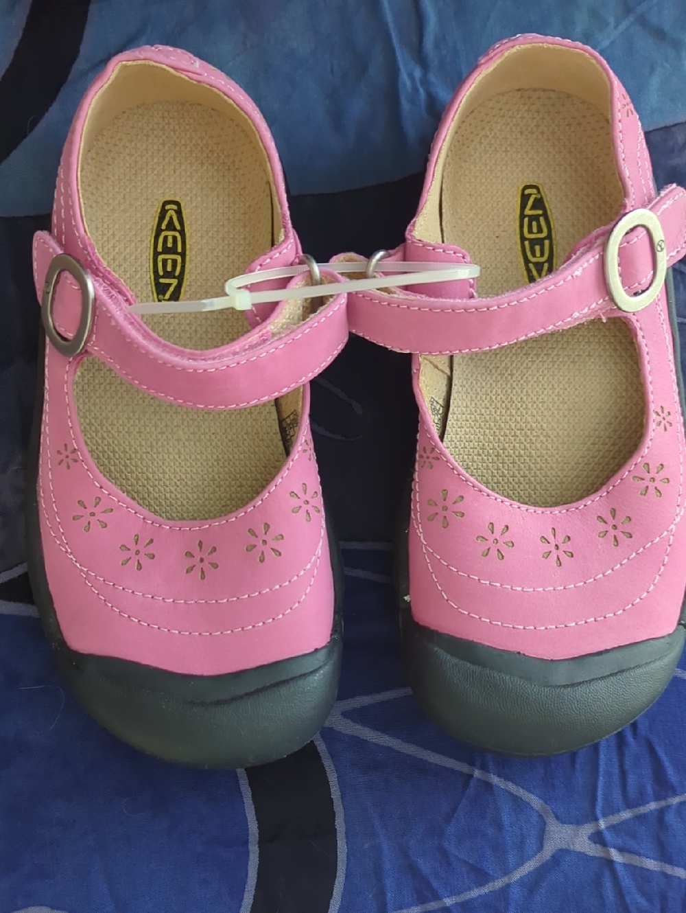 KEEN New Pink Suede Mary Jane Kids Casual Shoes Toe Bumper Girls Size 2   EU 34